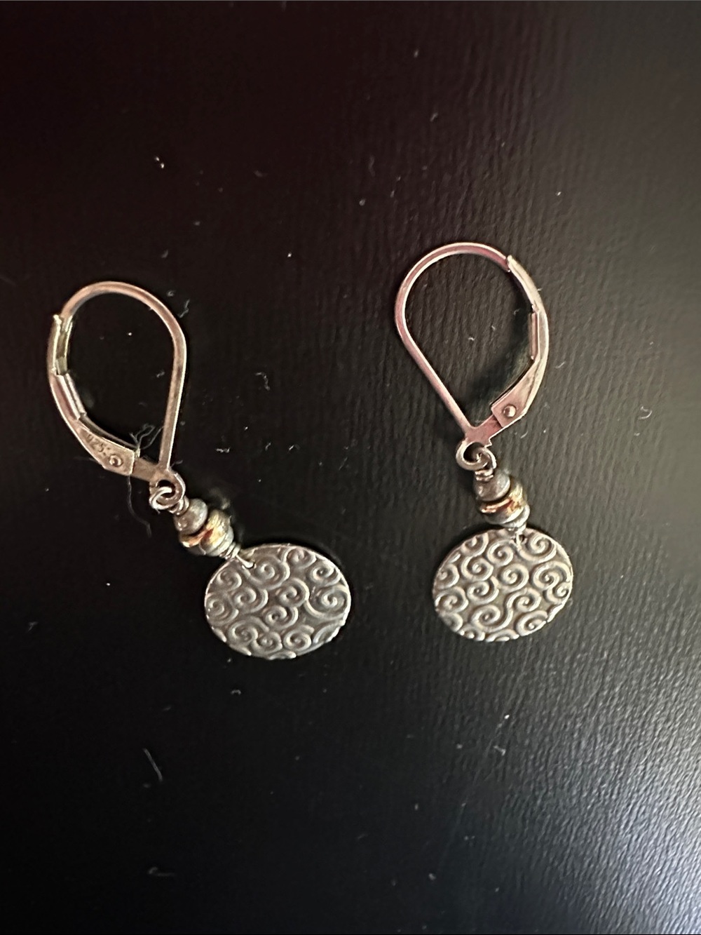 Silver Swirl Disc Drop Earrings - Women Jewelry